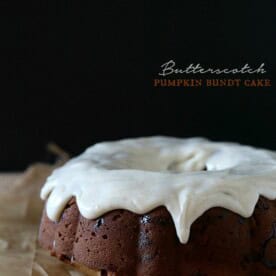 This sweet butterscotch pumpkin bundt cake is packed full of pumpkin and sweet butterscotch morsels. Then I drizzled it with a cream cheese glaze and called it my new favorite cake.