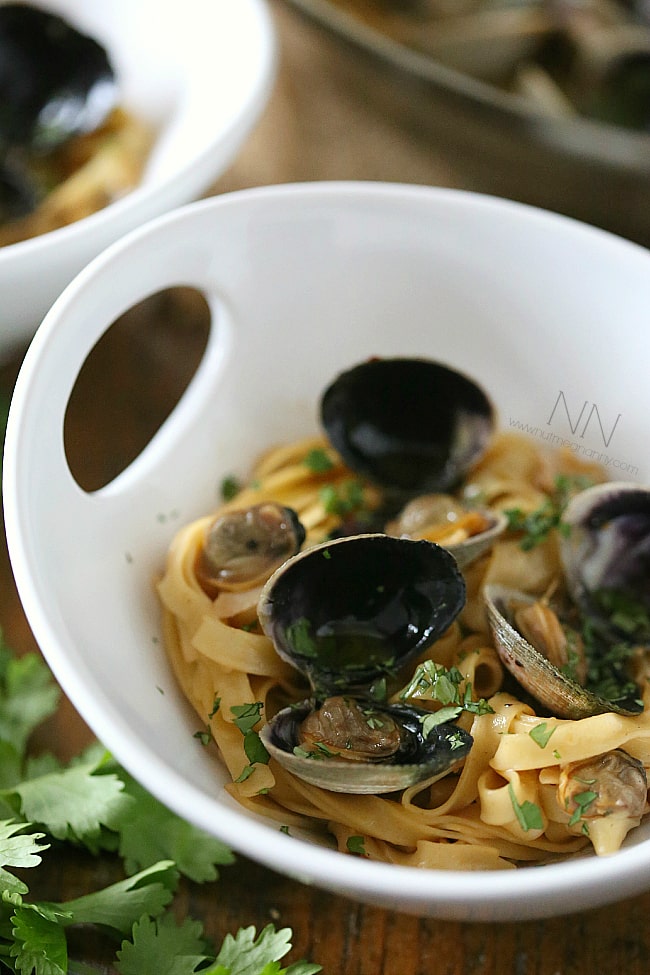 This linguine alle vongole combines fresh cockles, pasta, white wine and garlic. It's a simple pasta dish that will please the clam lovers in your life.