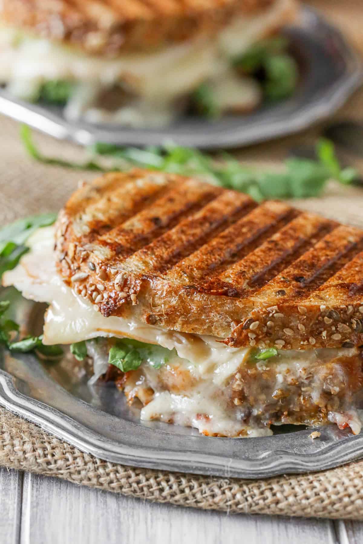 A toasted Turkey Apple Brie Panini.