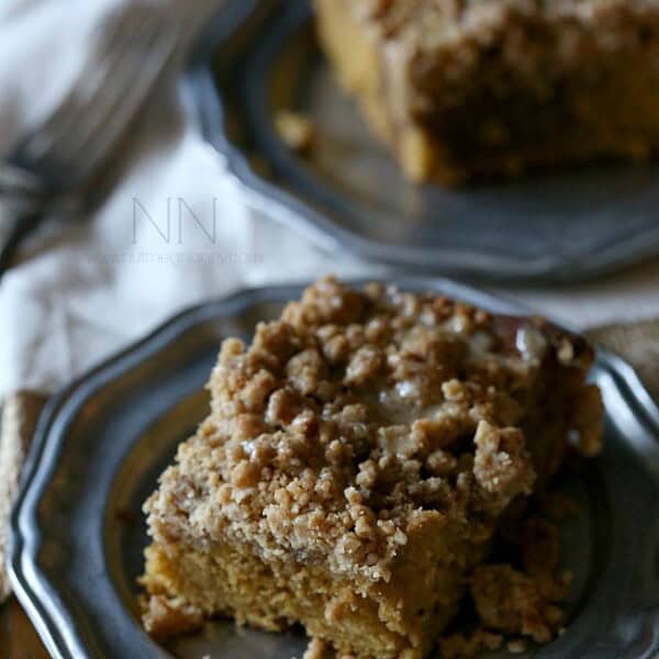 This sweet pumpkin spice latte coffee cake is the perfect way to start your day. Full of pumpkin pie spice and just a little espresso powder. It's like your favorite latte in cake form.