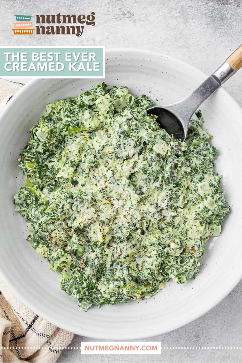 Creamed Kale pin for Pinterest.