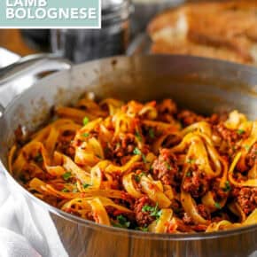 Lamb Bolognese pin for Pinterest.