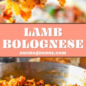 Lamb Bolognese pin for Pinterest.