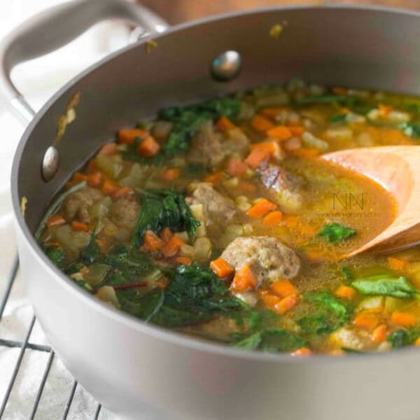 This small batch Italian wedding soup is perfect for small families and singles. No more making enough soup to feed an Army. This simple soup is easy to make and perfect for 2.