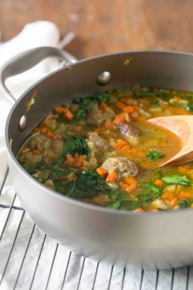 This small batch Italian wedding soup is perfect for small families and singles. No more making enough soup to feed an Army. This simple soup is easy to make and perfect for 2.