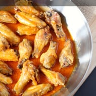 These super crispy baked garlic buffalo wings are big on flavor and crispiness. The sauce is perfectly spicy and packed full of garlic.