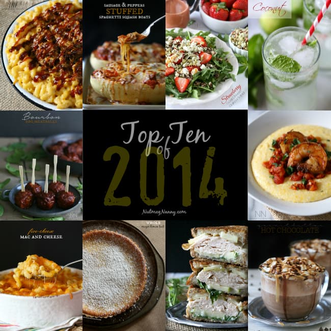 This top ten posts of 2014 is a collection of the best recipes on Nutmeg Nanny in 2014. Full of cheese, chocolate, sweetness and savory goodness. Grab a fork and dig in! This top ten posts of 2014 is a collection of the best recipes on Nutmeg Nanny in 2014. Full of cheese, chocolate, sweetness and savory goodness. Grab a fork and dig in!