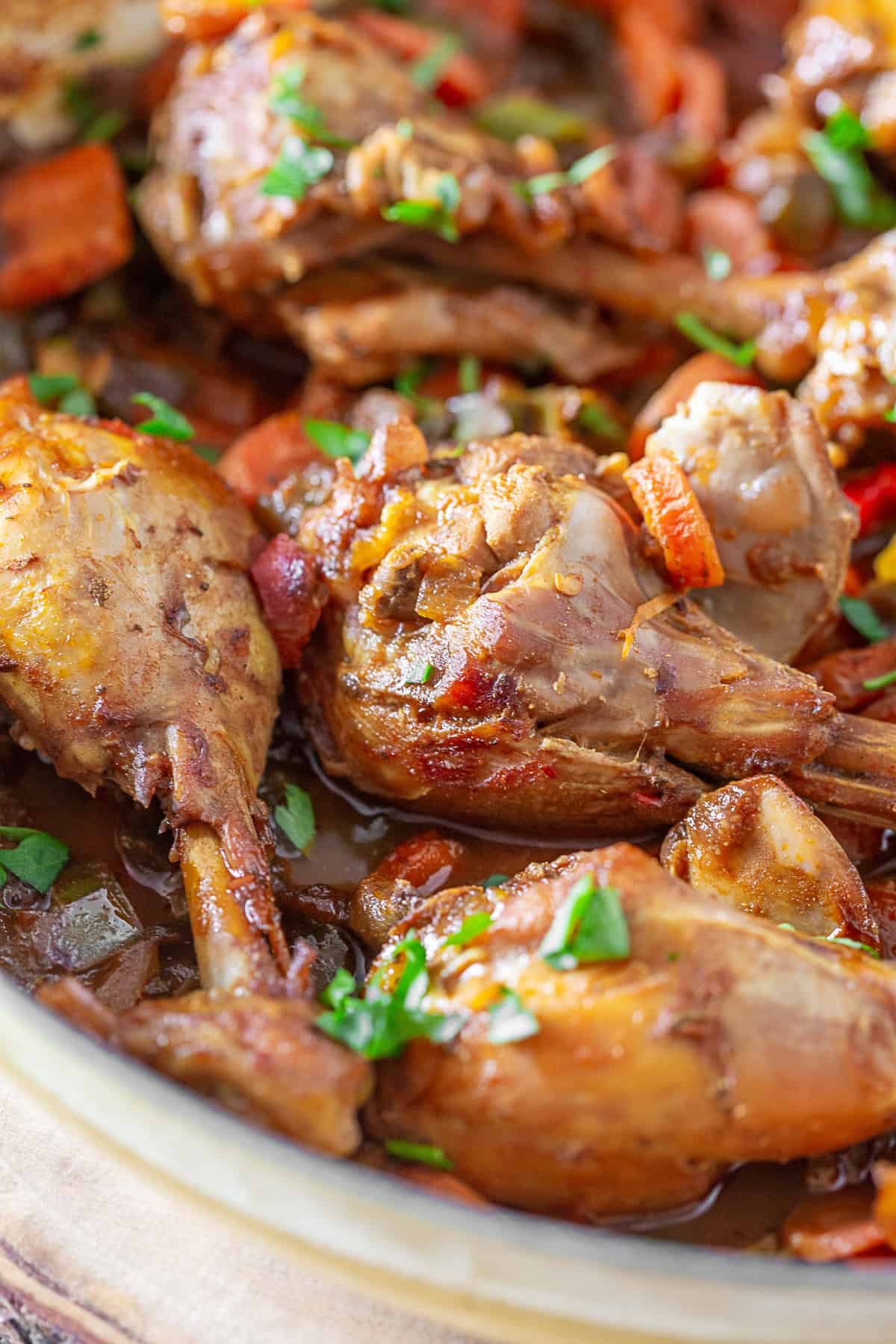 Grenadian Chicken Stew in a pan. 