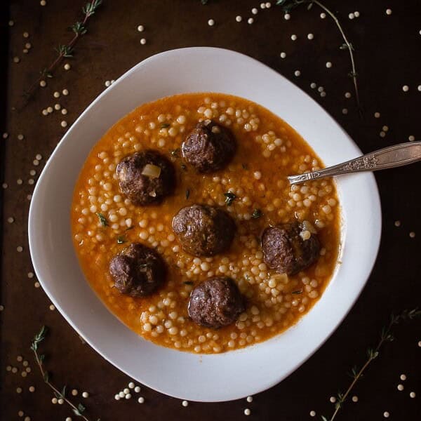 This lamb meatball couscous soup is ready in under an hour and packed full of deliciousness.