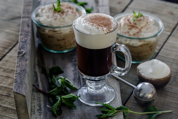 This traditional Irish coffee is made the classic way - brown sugar, coffee, Jameson Irish whiskey and whipped cream. It warms you up and is ready in just 10 minutes!