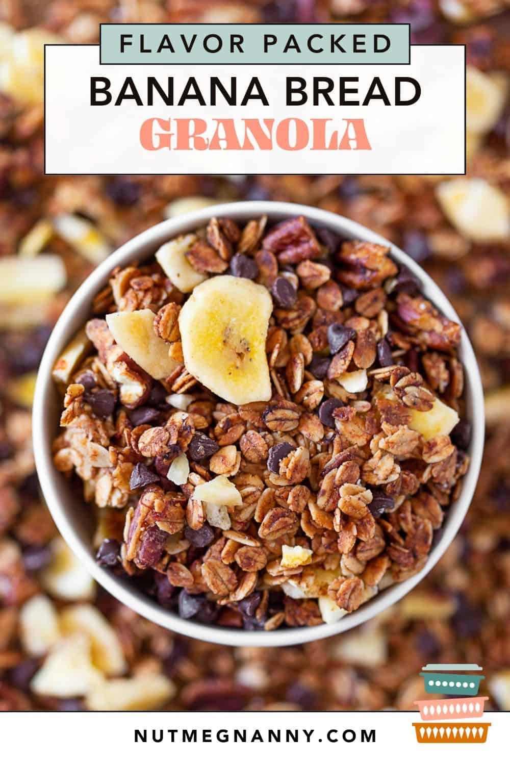 Banana Bread Granola pin for Pinterest.