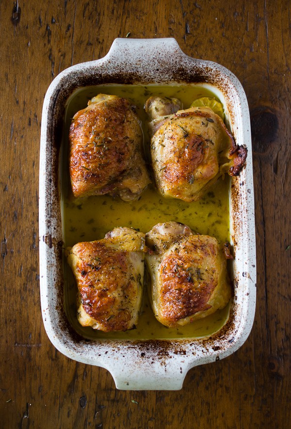 These crispy citrus herb roasted chicken thighs are baked up with lots of fresh herbs and 3 kinds of delicious citrus. Super simple to make and bakes in just 60 minutes!