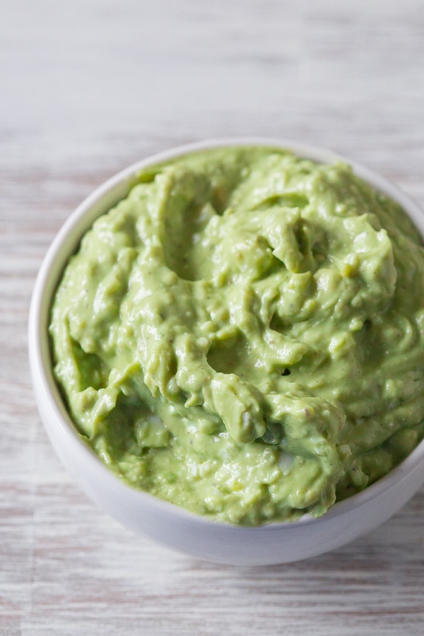 Avocado egg salad in a bowl. 
