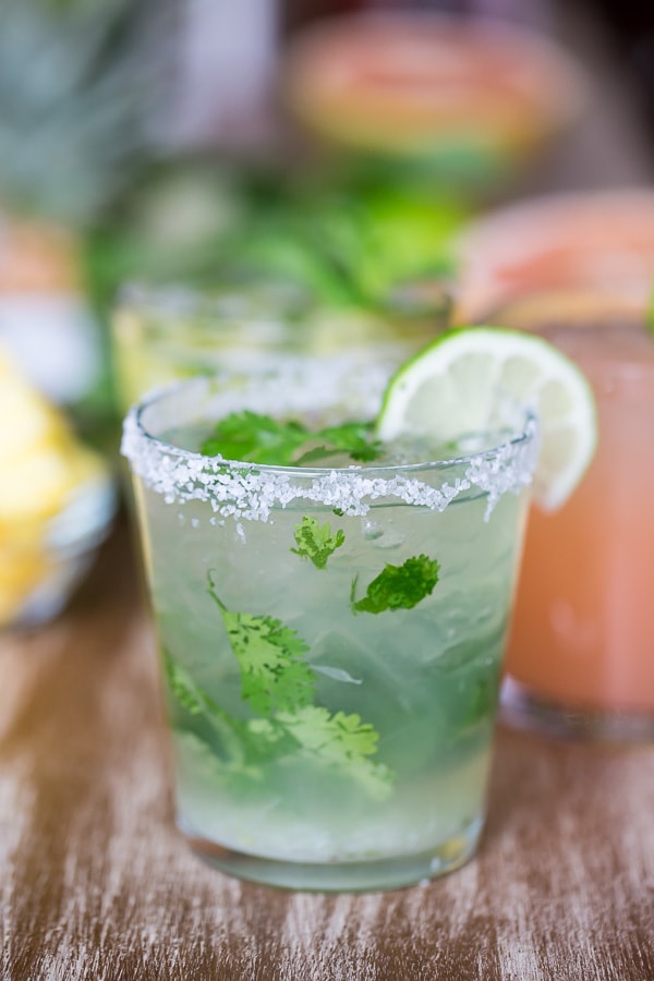 This cilantro margarita is perfect for cinco de mayo or any day of the year. Perfectly sweet with a fresh burst of lime and a hint of fresh cilantro.