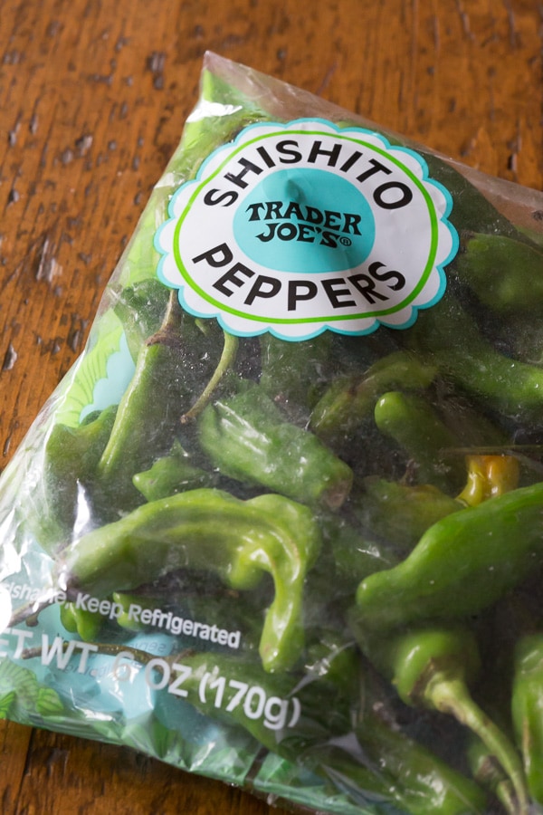 Shishito peppers in a bag.