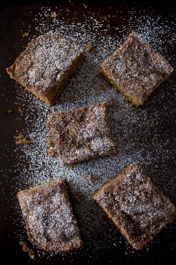 This sweet zucchini coffee cake is perfect for breakfast or dessert. Filled with fresh finely shredded zucchini and cinnamon brown sugar flavor. Perfectly moist and ready in no time!