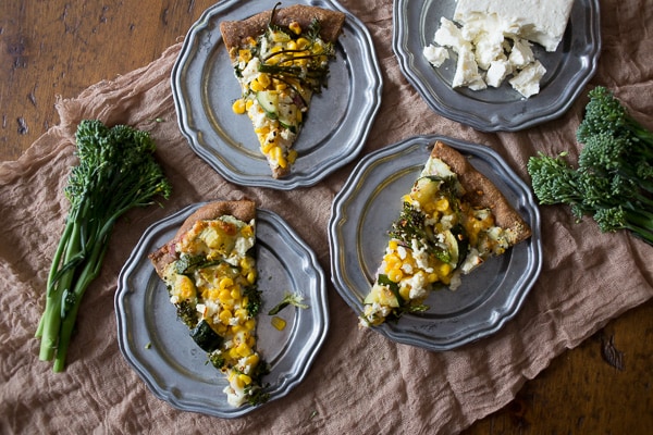 zucchini corn feta pizza-4
