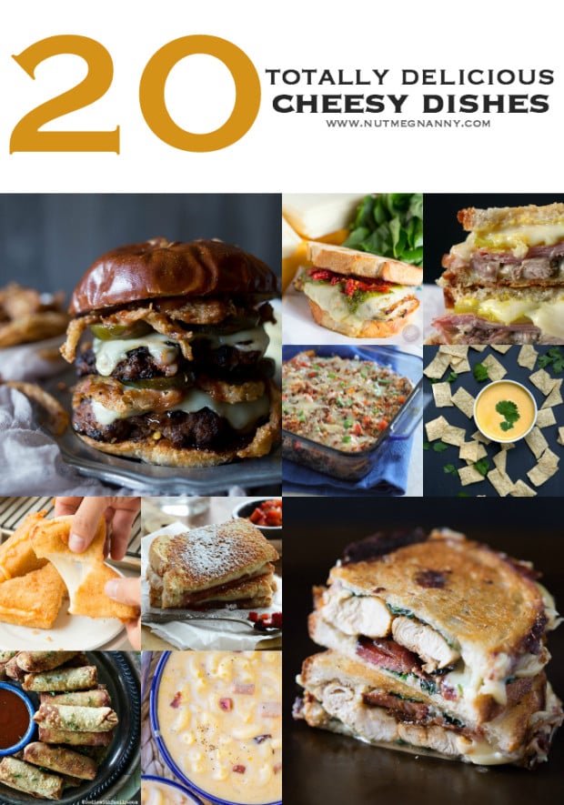 This cheesy round-up gives you 20 totally delicious cheesy dishes. From appetizer to main course I have you covered. It's time to give into the cheese! 