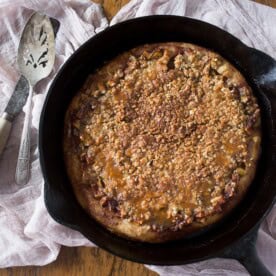 This caramel apple crisp pizza is the perfect sweet fall treat. The dough bakes up super crisp and the topping is sweet and fruit filled. You'll love this!