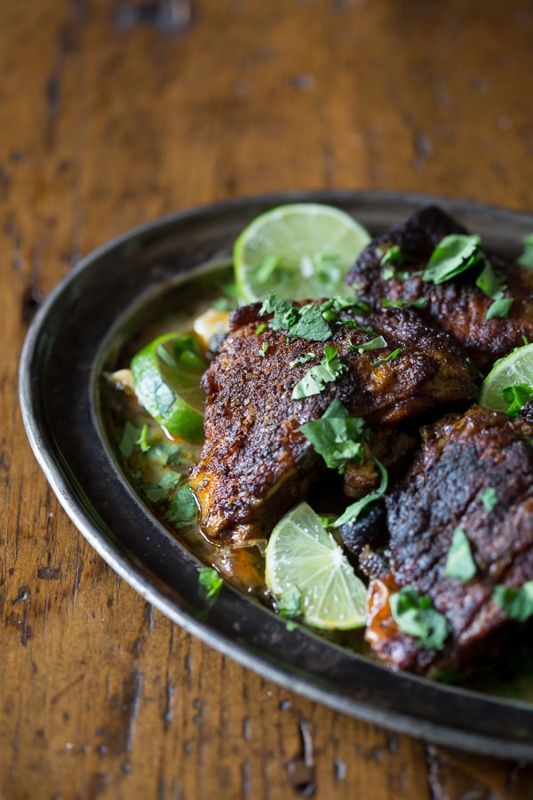 These cilantro lime chicken thighs are crispy, packed full of fresh flavor and ready in just an hour! Talk about easy and delicious!