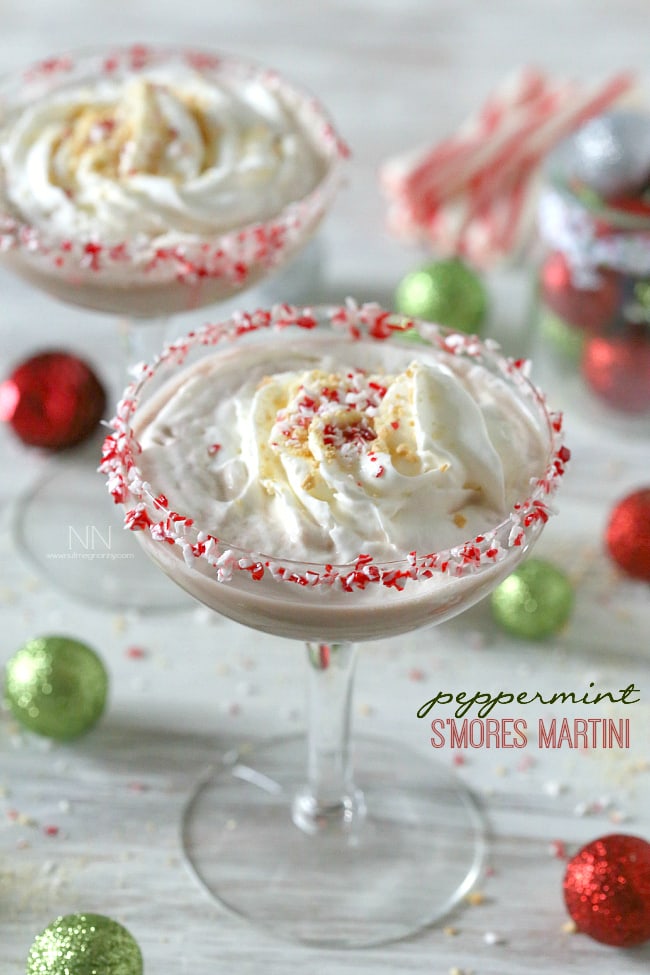 This peppermint s'mores martini is the perfect balance of adult chocolate milk deliciousness and holiday peppermint goodness.