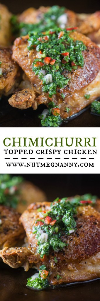 This chimichurri crispy chicken is the perfect weeknight dinner. Ready in just about 30 minutes and PACKED full of flavor. You'll love this dish!