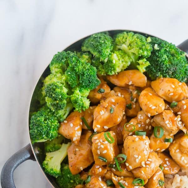This 20 minute healthier orange chicken is the perfect weeknight dish. Why pay for take out when you can make this quick and easy dish from scratch. Trust me, you'll LOVE this dish it's seriously that EASY!