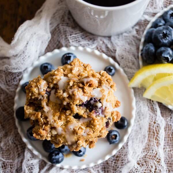 These blueberry lemon thyme muffins are topped with a crunchy streusel and packed full of delicious blueberries. You will love how easy these muffins are to make!