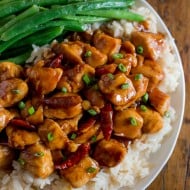This healthier General Tso's chicken is a quick and easy meal for your weeknight rush. No breading or frying and made with a flavor packed homemade sauce. It's the perfect balance of heat and sweet. Plus it's ready in just 25 minutes!