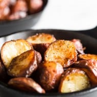 These perfect roast potatoes come out of the oven perfectly seasoned and perfectly crispy. I know that's a lot of perfect for one sentence but these potatoes live up to their name!