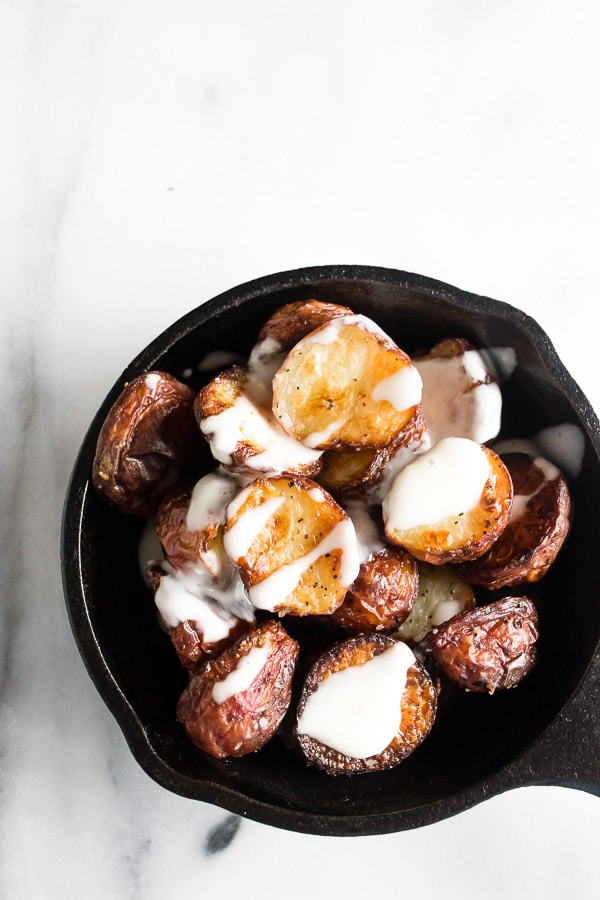 These perfect roast potatoes come out of the oven perfectly seasoned and perfectly crispy. I know that's a lot of perfect for one sentence but these potatoes live up to their name!