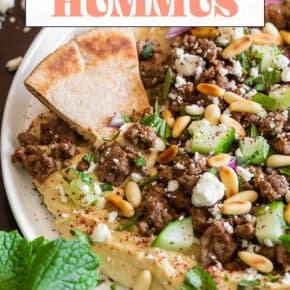 Loaded Greek Hummus pin for Pinterest.