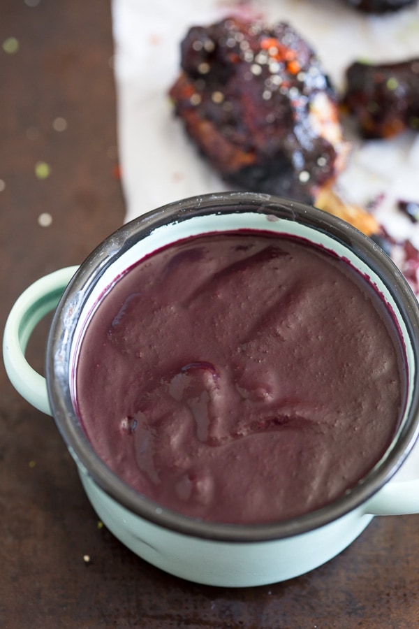 These wild blueberry bbq chicken wings are basted with a homemade wild blueberry honey bbq sauce and then grilled to perfection. These little crispy wings are going to be your new summertime favorite.