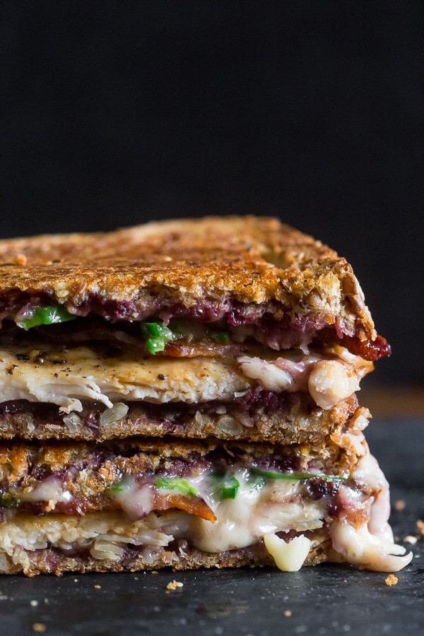 This mixed berry chicken bacon jalapeno grilled cheese is the perfect way to spice up your sandwich routine. It’s sweet and savory with just a hint of heat. Trust me, you’ll love this delicious melty sandwich.