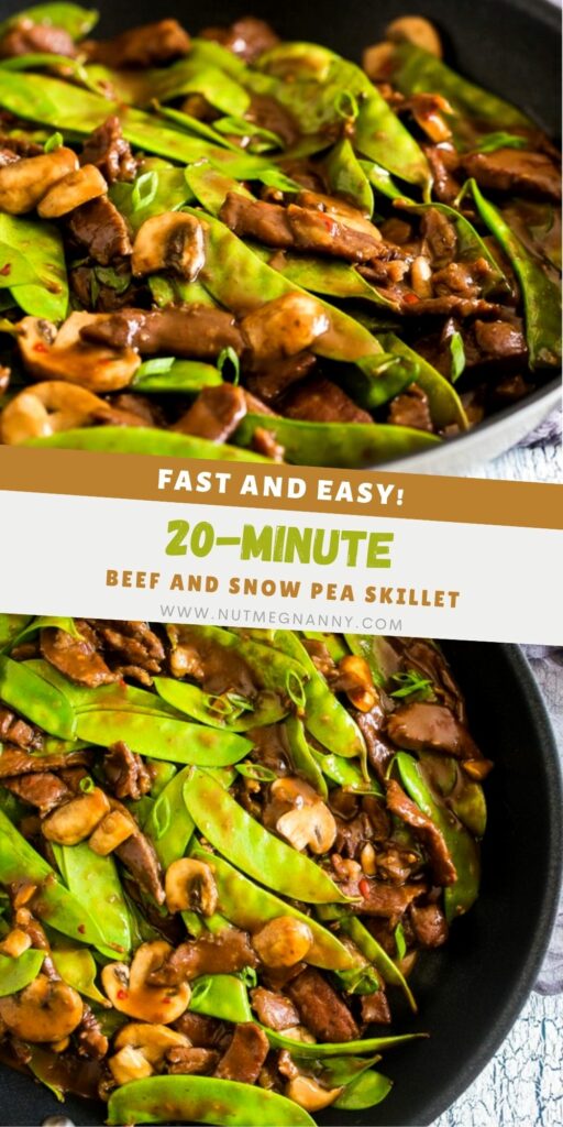 Beef Snow Pea Skillet pin for Pinterest.