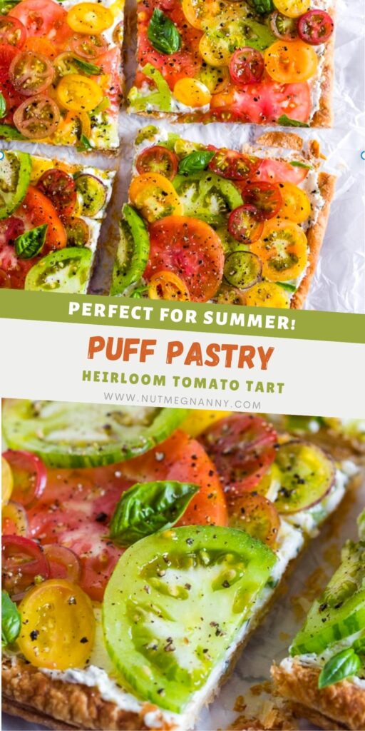 Heirloom Tomato Tart pin for Pinterest. 