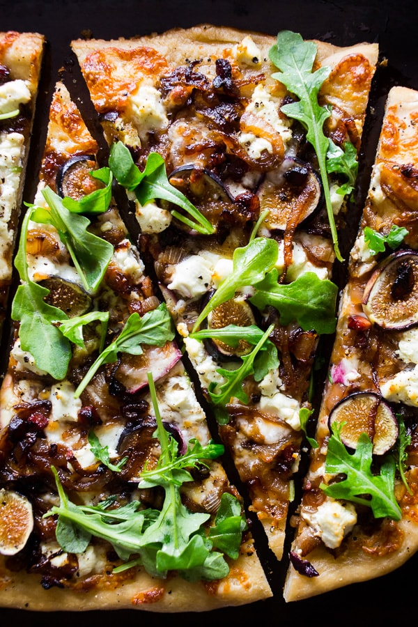 sliced Fig Caramelized Onion Pizza.
