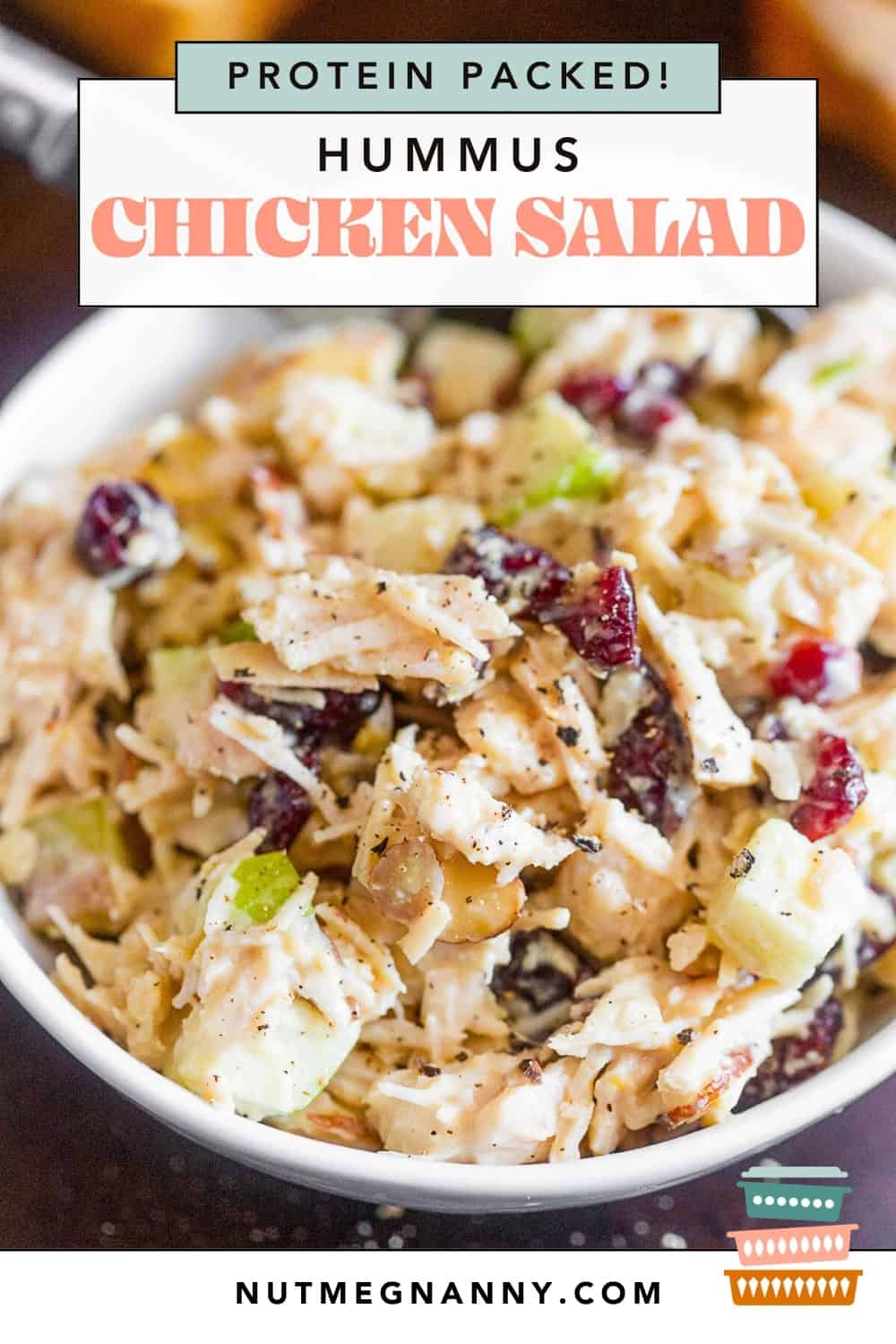 Hummus Chicken Salad pin for Pinterest.