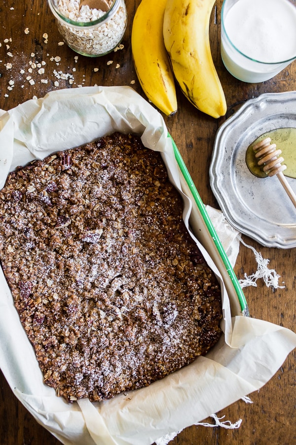 Banana Bread Crisp on a table.