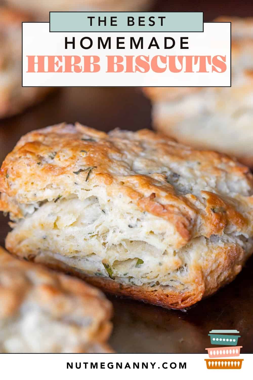 Homemade Herb Biscuits pin for Pinterest. 