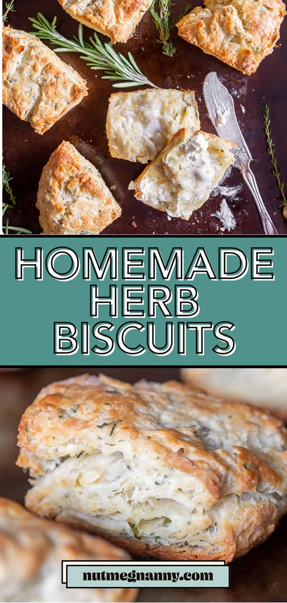 Homemade Herb Biscuits pin for Pinterest. 