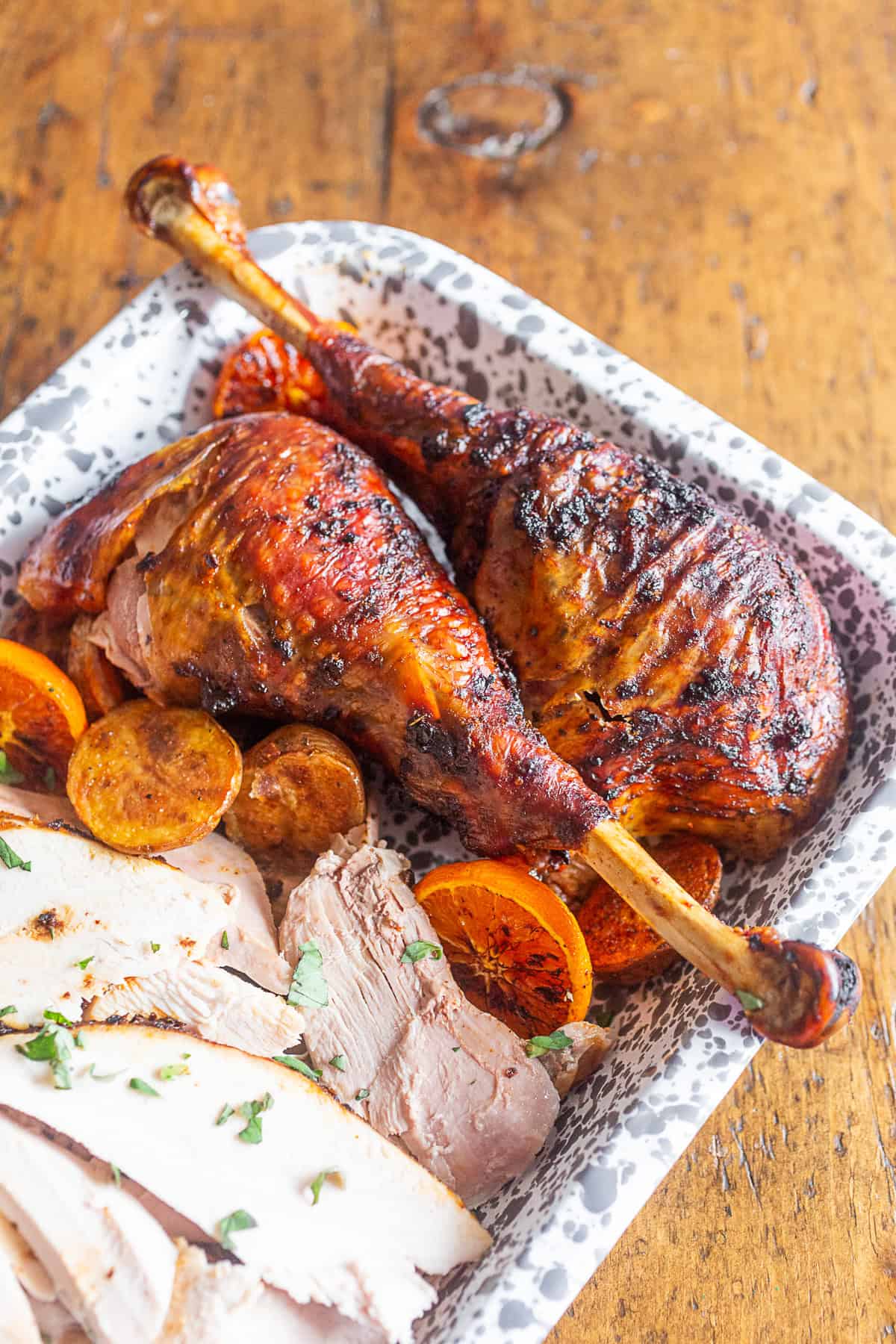 Cut up Adobo Butter Turkey. 