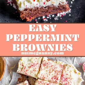 Easy Peppermint Brownies pin for Pinterest.