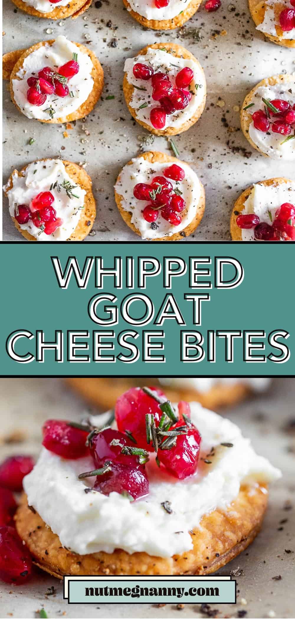 Whipped Goat Cheese Bites pin for Pinterest. 