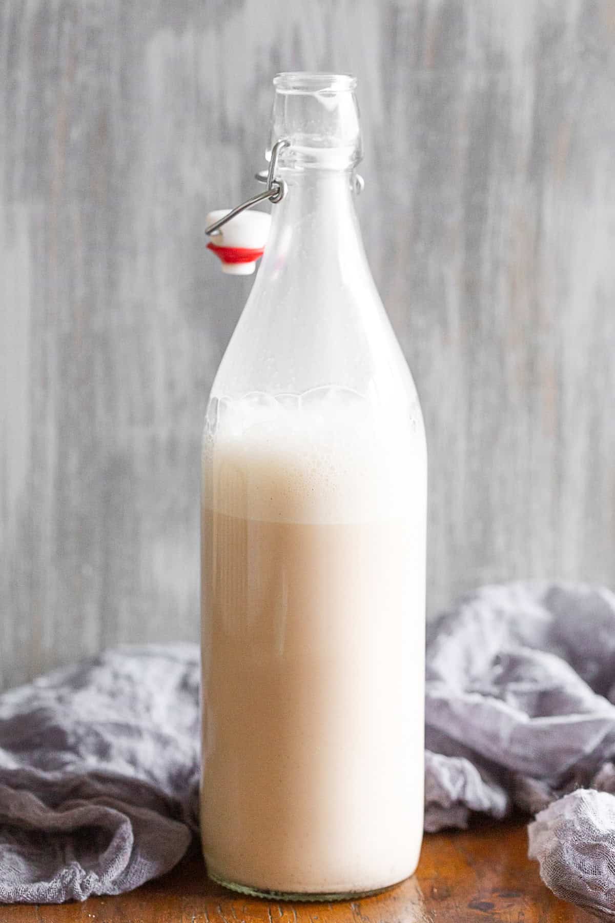 Horchata in a glass. 