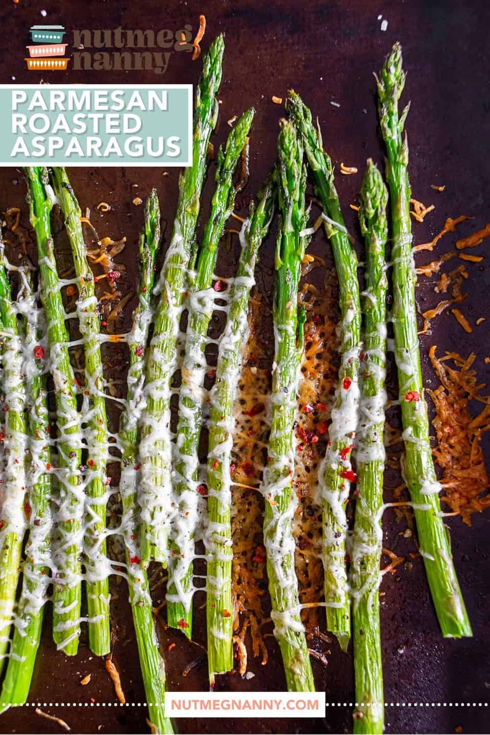 Parmesan Roasted Asparagus pin for Pinterest. 