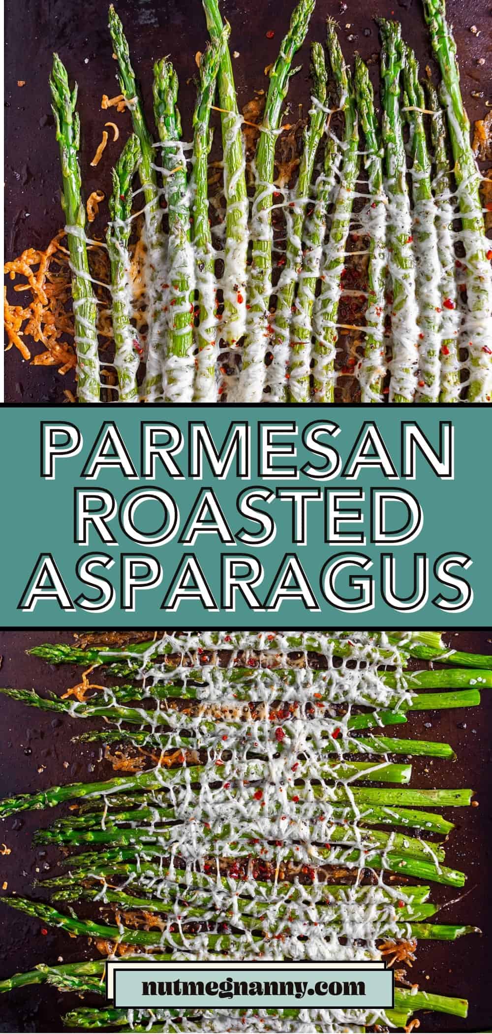 Parmesan Roasted Asparagus pin for Pinterest. 
