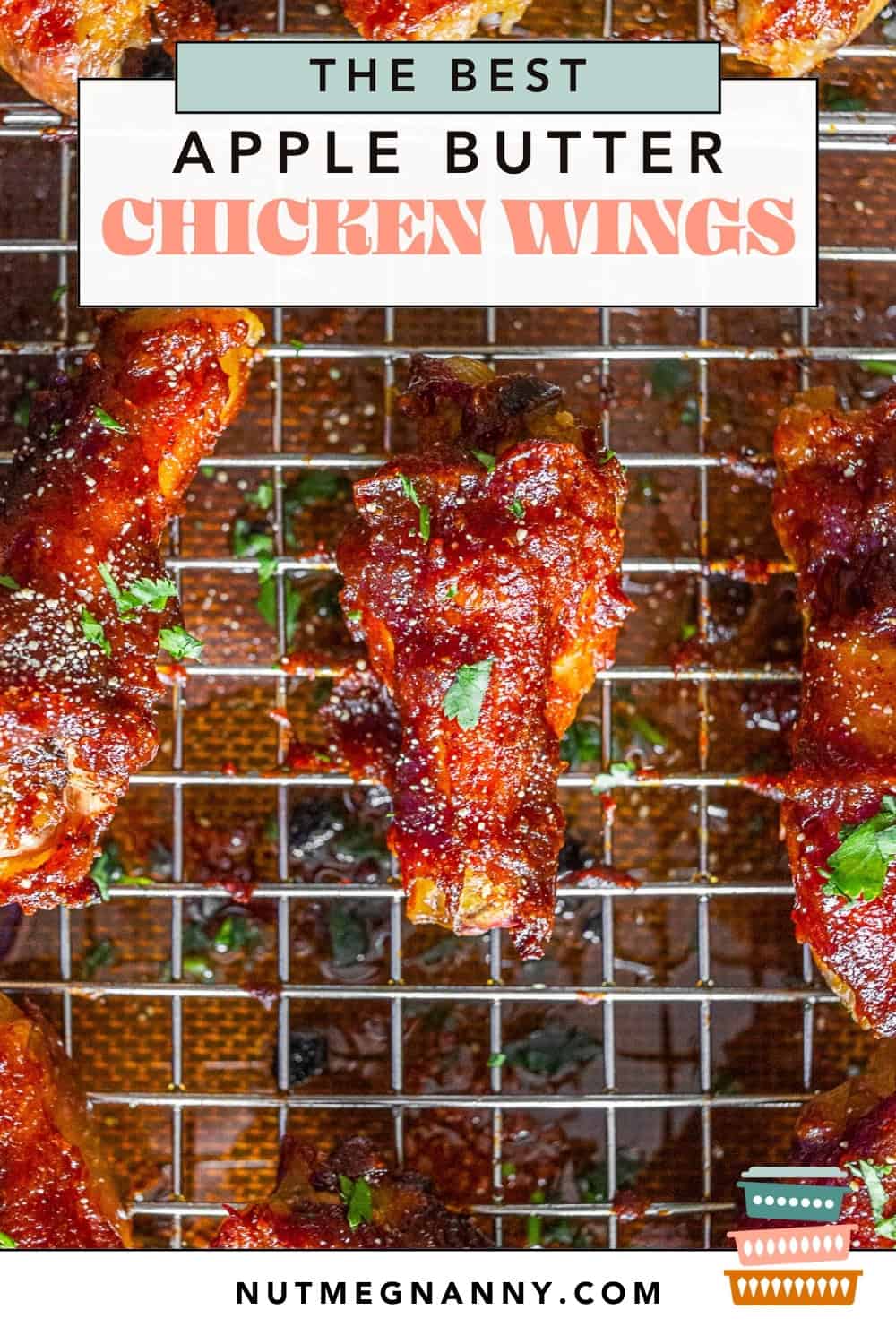 Apple Butter Chicken Wings pin for Pinterest.