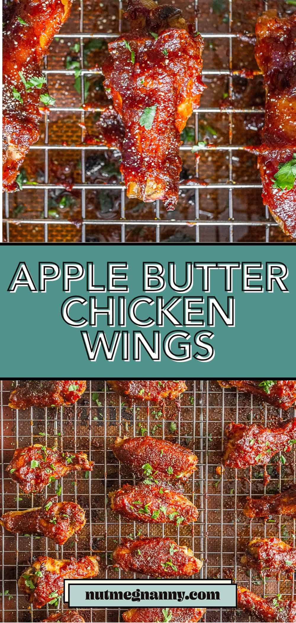 Apple Butter Chicken Wings pin for Pinterest.