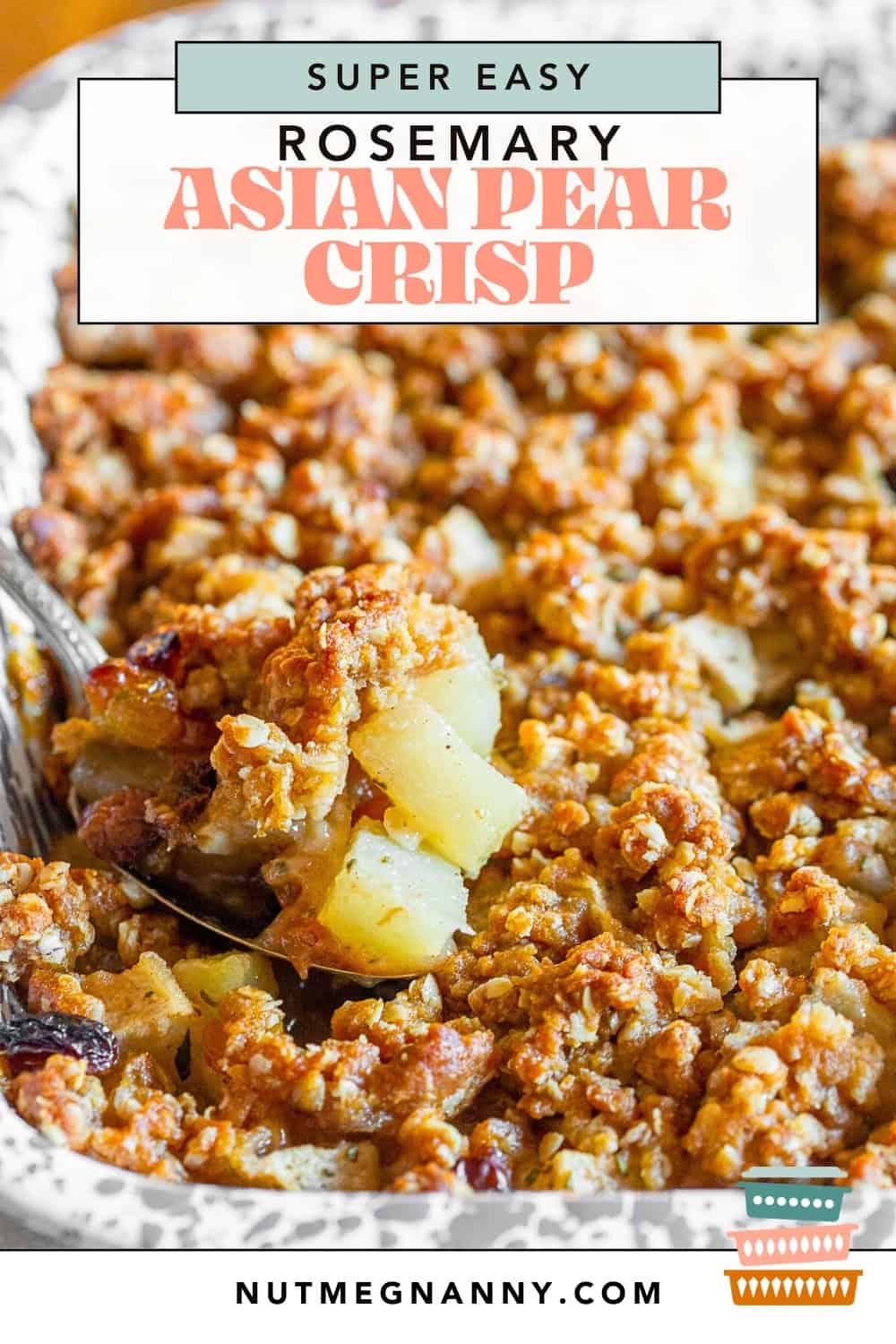 Rosemary Asian Pear Crisp pin for Pinterest.